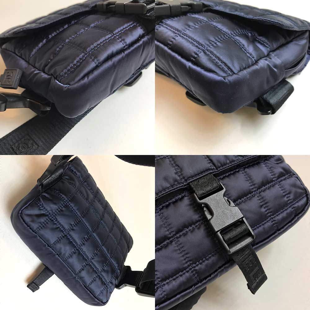 楽天市場】シャネル ウエストポーチ スポーツ ナイロン ネイビー B＋