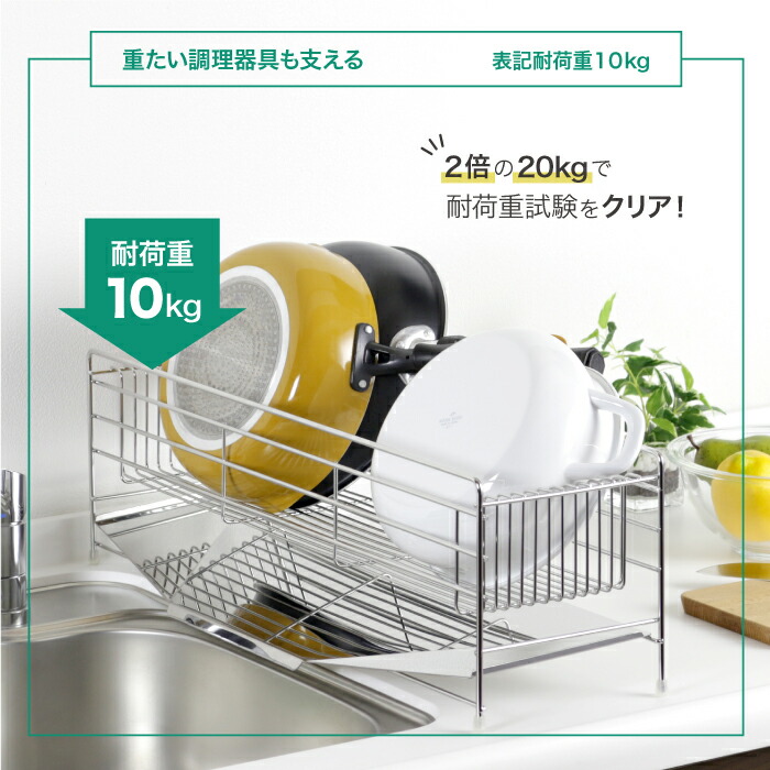 楽天市場】スリム に 渡せる ステンレス水切りラック 幅58cm 奥行18cm