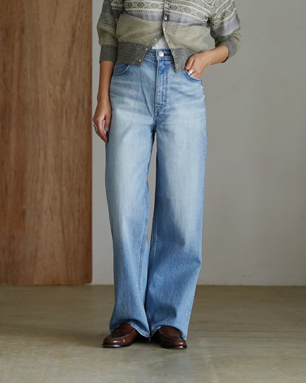 楽天市場】ヤヌーク YANUK ワイドストレート デニムパンツ レディース