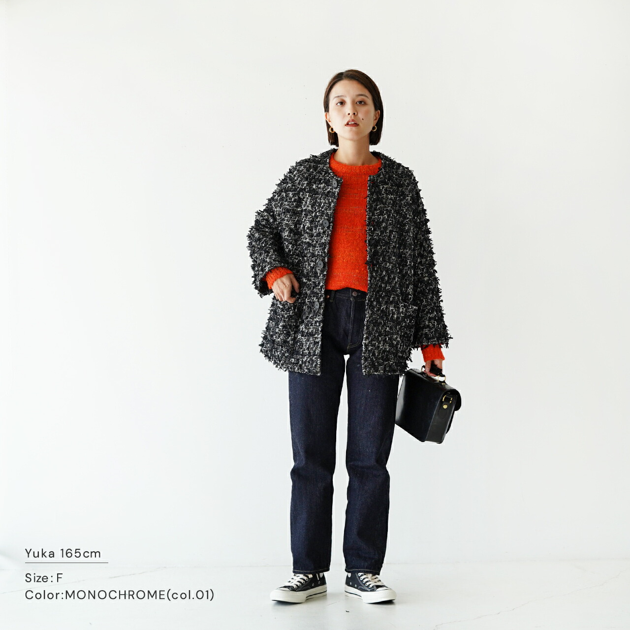 楽天市場】コーヘン COOHEM モノクローム ツイード コート MONOCHROME