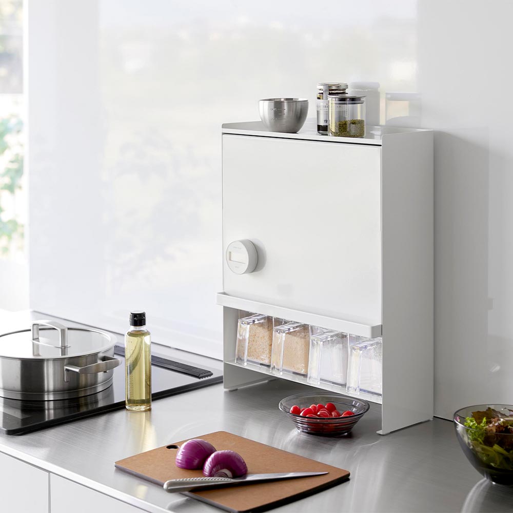 楽天市場】前が開く 隠せる調味料ラック タワー フック付き 山崎実業