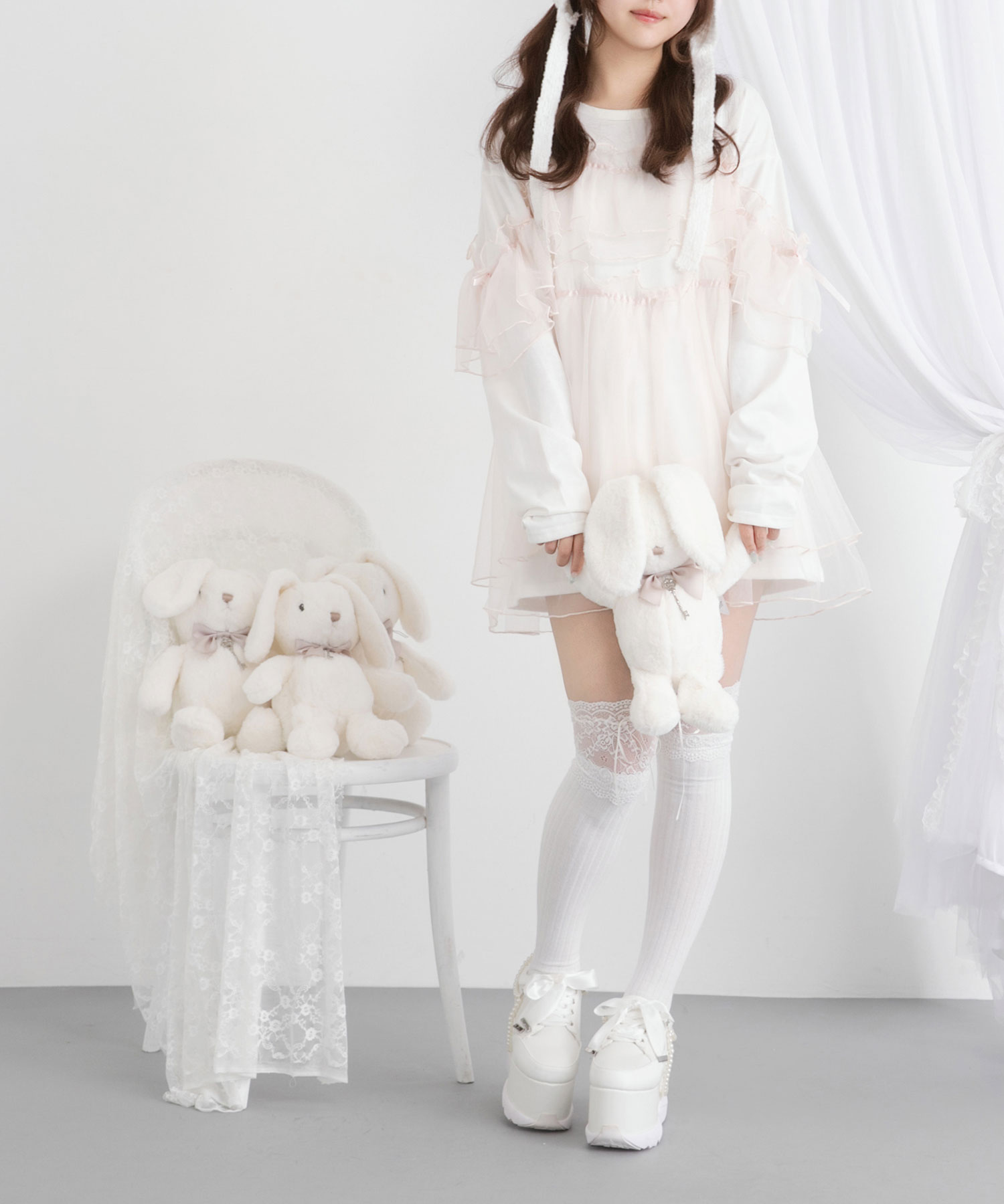 楽天市場】【SALE】チュールフリルリボンチュニックロンT : 夢展望