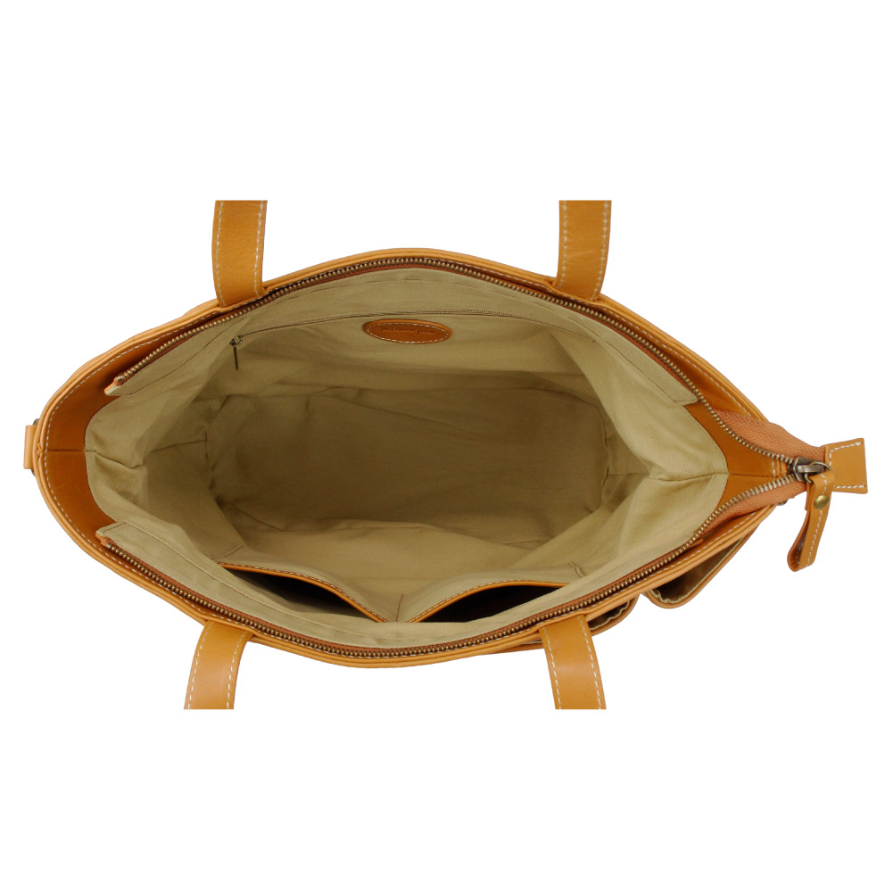 楽天市場】トートバッグ レディース レザー ポケット多め キャメル A4