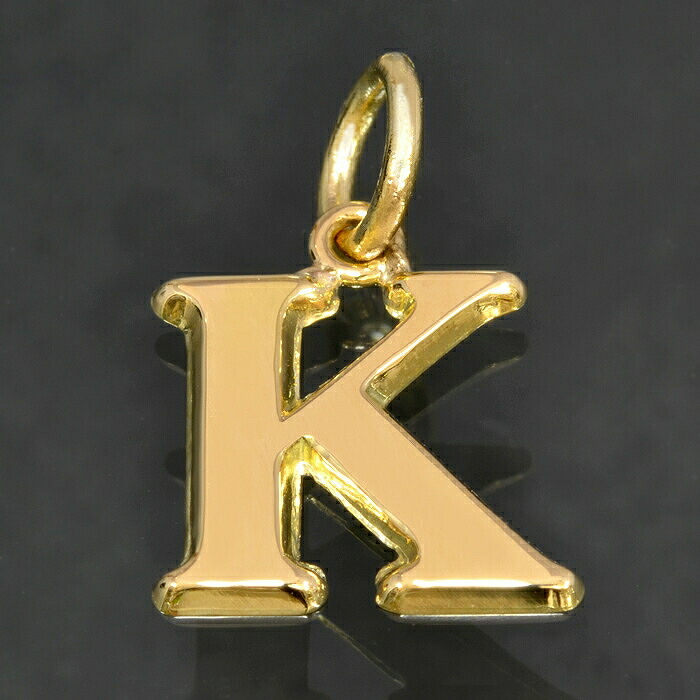 楽天市場】ペンダントトップ 18金 イエローゴールド K イニシャルの