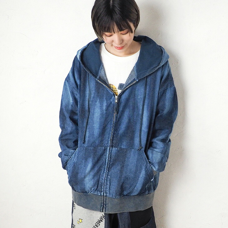 楽天市場】送料無料 ROTE ROSA(ローテローザ)ブリーチデニム パーカー