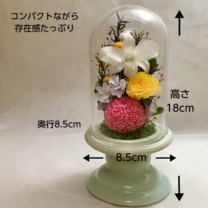 楽天市場】プリザーブド仏花 ガラスケース プリザーブドフラワー 仏花