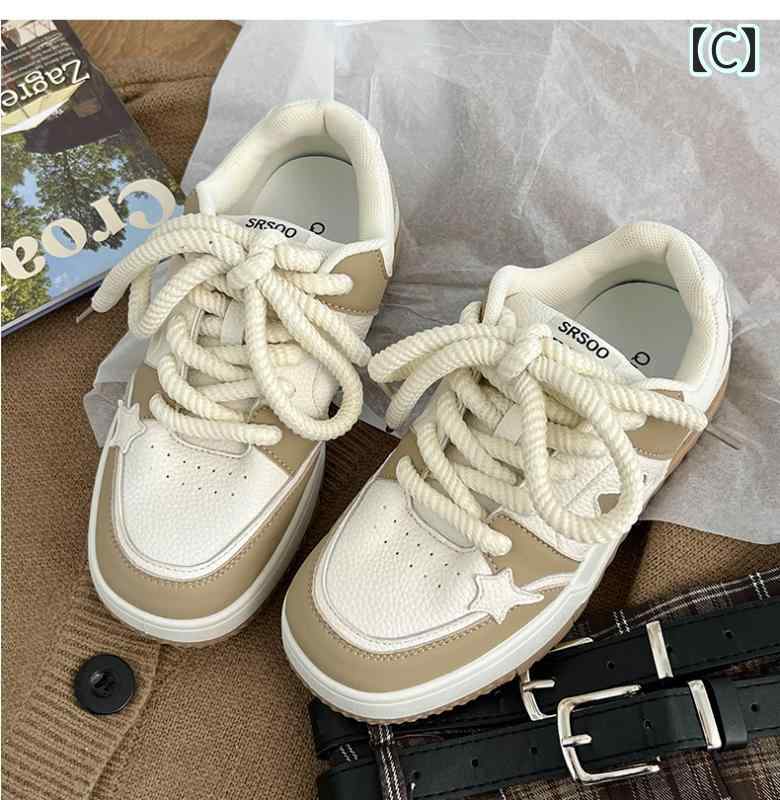 楽天市場】スニーカー レディース かわいい 星 厚底 シューズ 白 黒