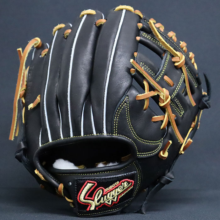 暇*ん様 久保田スラッガー 軟式グローブ オーダー 内野手用 黒/タン