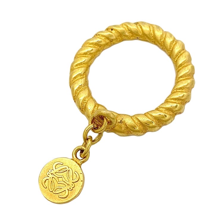 楽天市場】【送料無料】 ロエベ スカーフリング ゴールド アナグラム