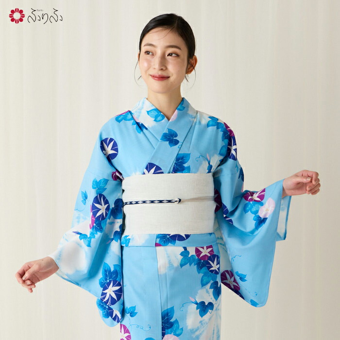 楽天市場】【セール50%オフ】浴衣単品「 絞り朝顔 」公式 ふりふ 撫松