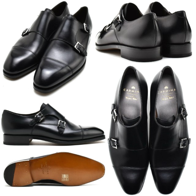 楽天市場】カルミーナ ダブルモンクストラップ ドレスシューズ