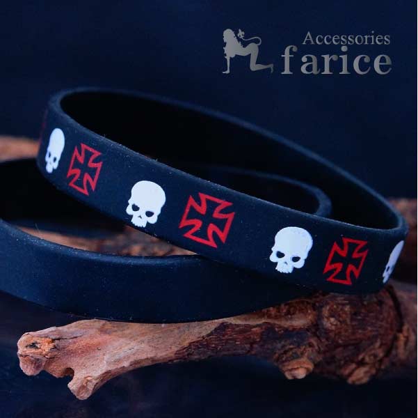 楽天市場】2連 2本 セット ブラック 無地 ＆スカル ドクロ シリコン