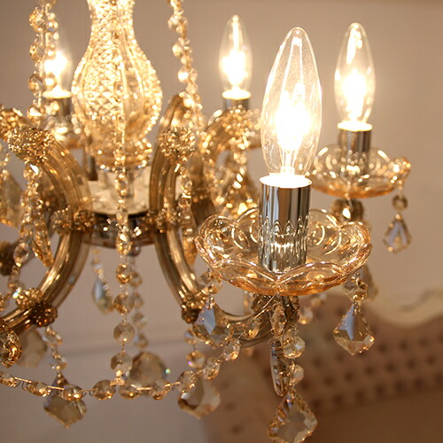 み*ん様 ゴールドクリアシャンデリア 6灯 み*ん様 ゴールドクリア
