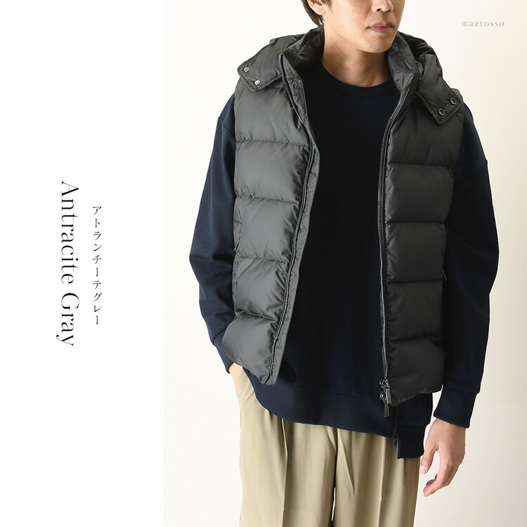 楽天市場】ムーレー ダウンベスト メンズ MooRER フード アウター 秋冬