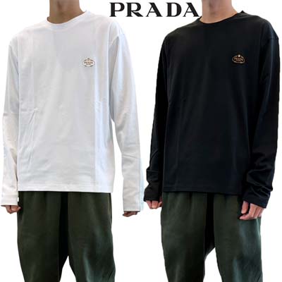 楽天市場】PRADA プラダ ロンT 長袖Tシャツ メンズ ロングTシャツ