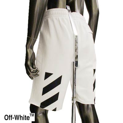 楽天市場】オフホワイト OFF-WHITE メンズ パンツ ハーフパンツ ロゴ