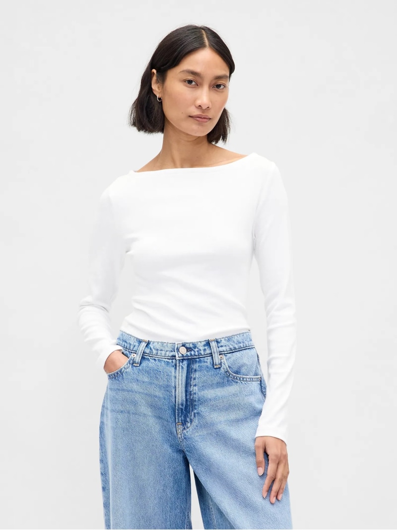 楽天市場】(W)モダン ボートネックTシャツ GAP ギャップ トップス