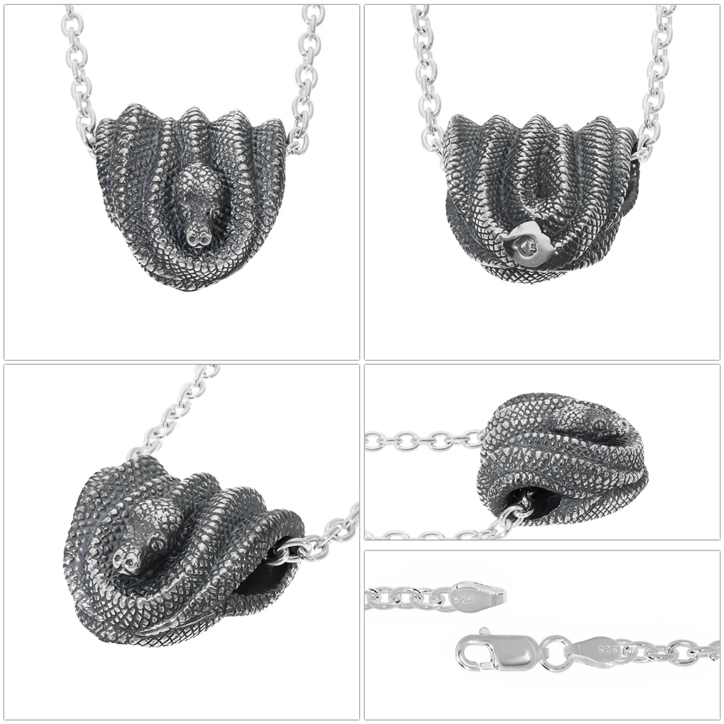 楽天市場】Cold I's グリーンパイソン ペンダント ネックレス