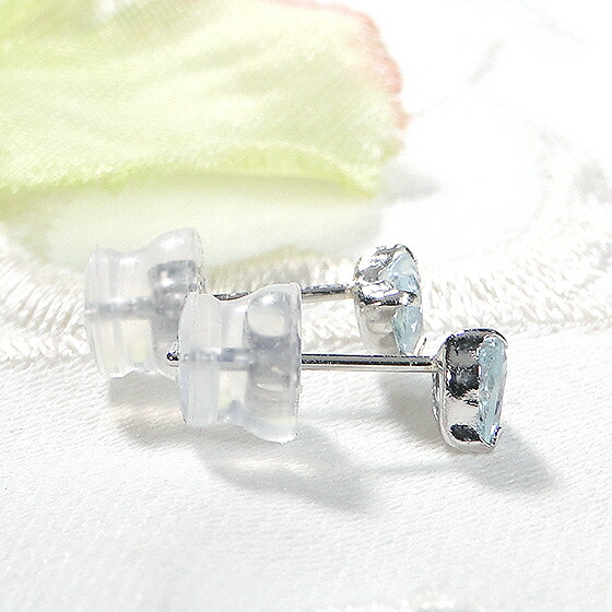 楽天市場】【ネコポス便】Pt900 アクアマリン ハート ピアスカラー