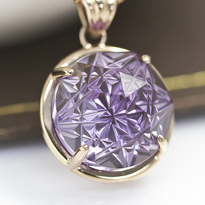 楽天市場】アメジスト 甲州貴石切子 ペンダントトップ 六角ローズ