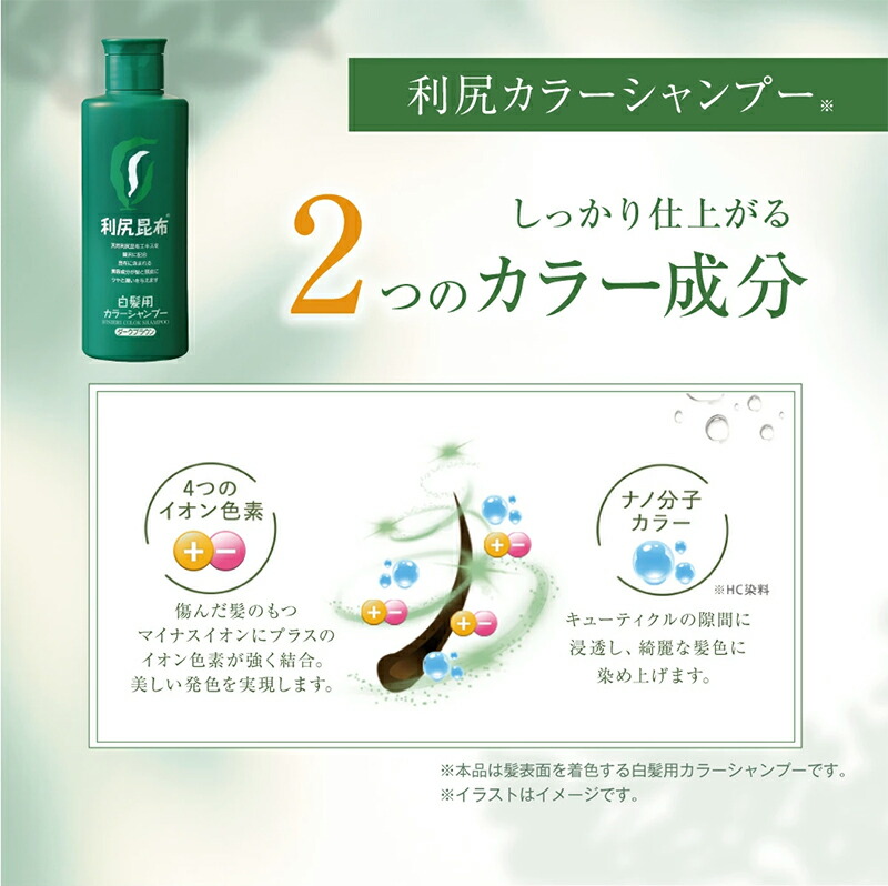 楽天市場】白髪用 利尻カラーシャンプー 200ml×2本 ＆ カラーケア