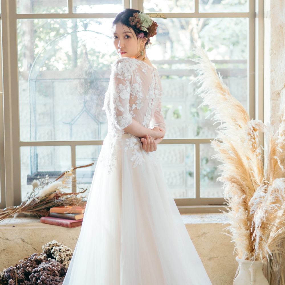 楽天市場】ウエディングドレス 二次会 お花 フィッシュテール ロング