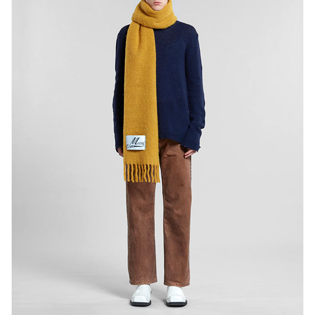 楽天市場】[TIME SALE] MARNI マルニ アルパカ ラベルロゴ マフラー