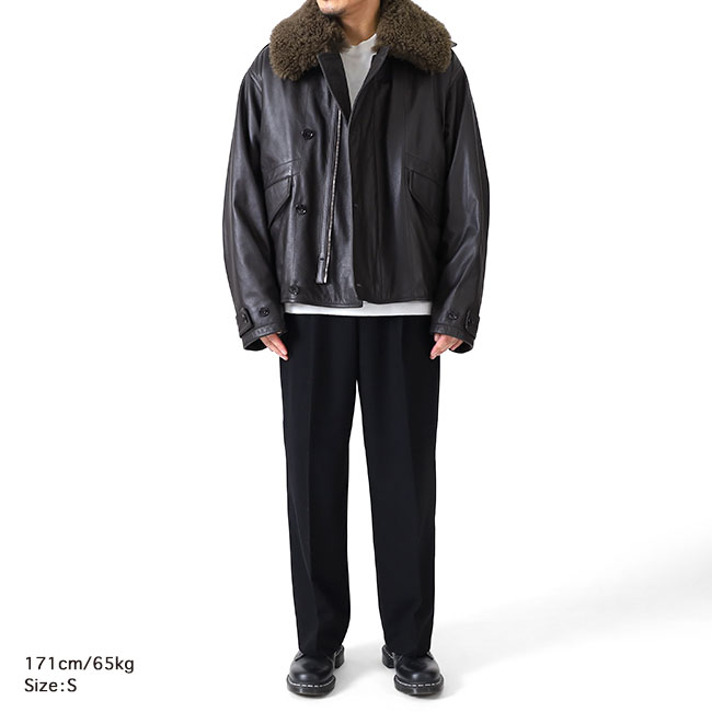 楽天市場】LEMAIRE ルメール シアリング レザー フライトジャケット