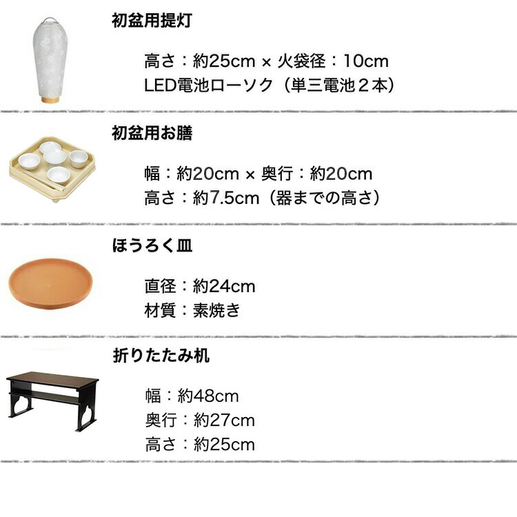 楽天市場】初盆セット ミニサイズ Dセット (まこも30cm幅) お供え机