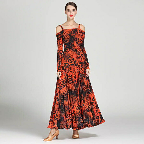 楽天市場】社交ダンス ドレス レディース スタンダード ヒョウ柄