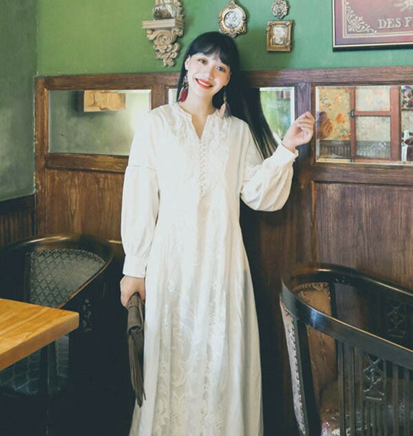 楽天市場】ワンピース 夏 長袖 無地 ハワイアン アロハ ボヘミア風