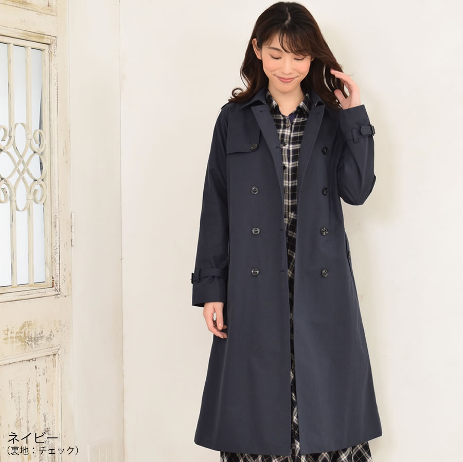 楽天市場】トレンチ ロング コート [Merfirge]【弱撥水加工】綿混 裏地