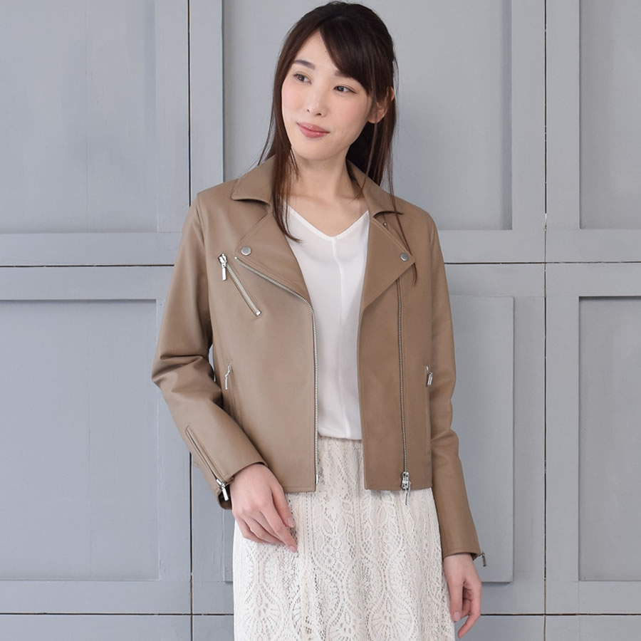 楽天市場】ライダースジャケット [Merfirge]ラムレザー ダブル