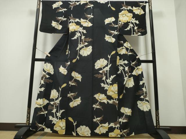 浴衣単品 JKコシノジュンコ ブラック系 日本製 浴衣単品 JKコシノ