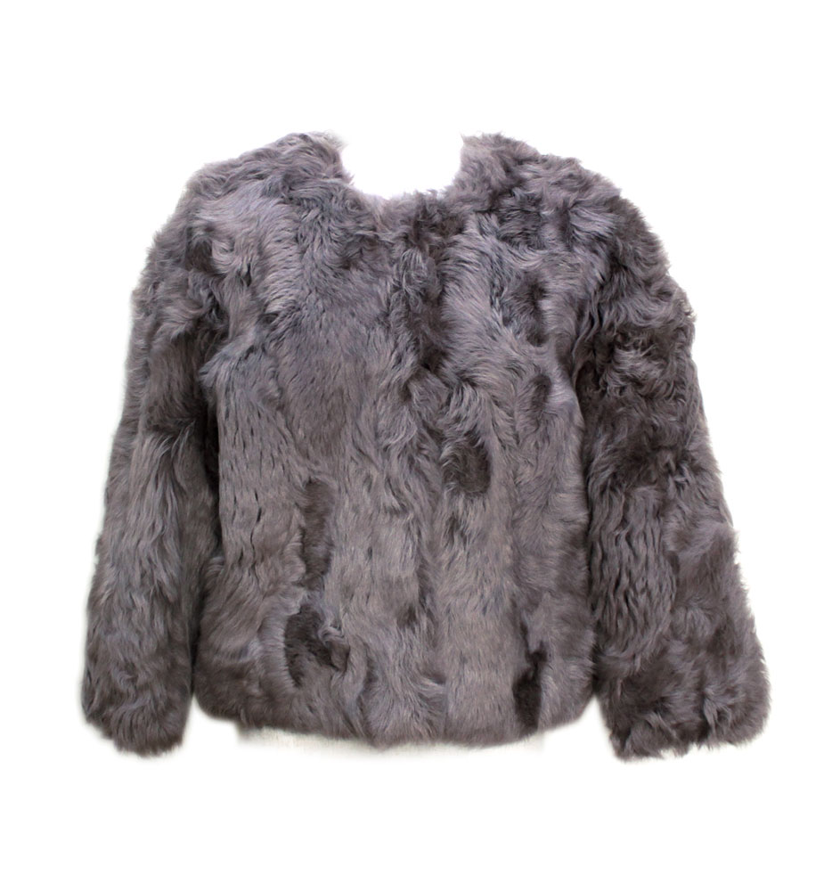 楽天市場】ジャケット ファー カルガンラム ノーカラー ファー