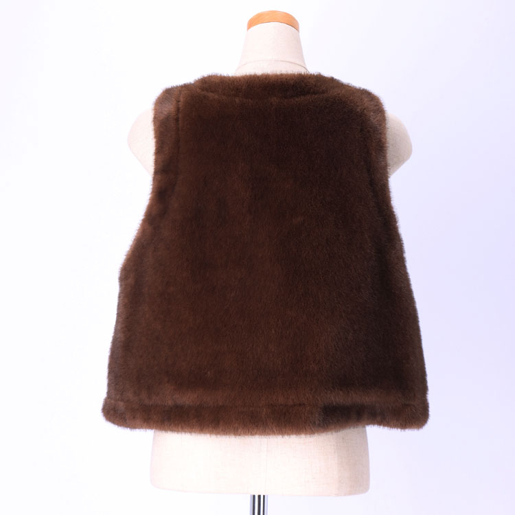 楽天市場】ミンク風 エコ ファー ベスト フェイクファー ジレ ブラウン