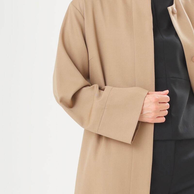 楽天市場】尾州 ウール100% コート 付け襟 比翼 ロング ノーカラー