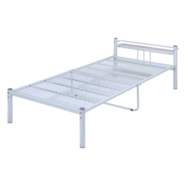 楽天市場】ベッド シングル パイプベッド 宮棚 ラック付き スチール