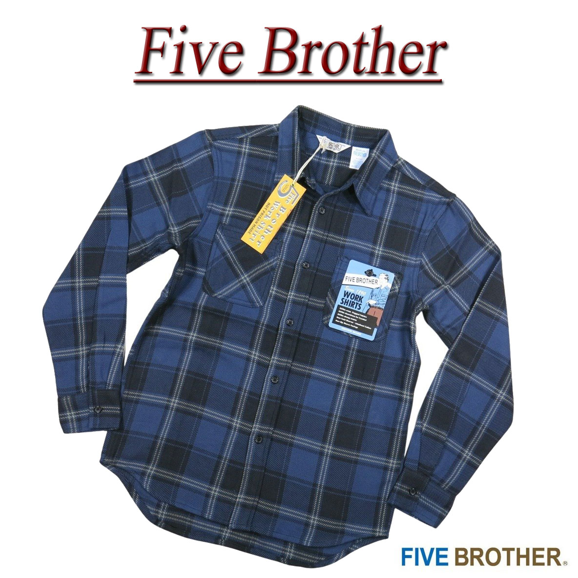 楽天市場】【4サイズ】jh292 新品 FIVE BROTHER チェック 長袖 ヘビー