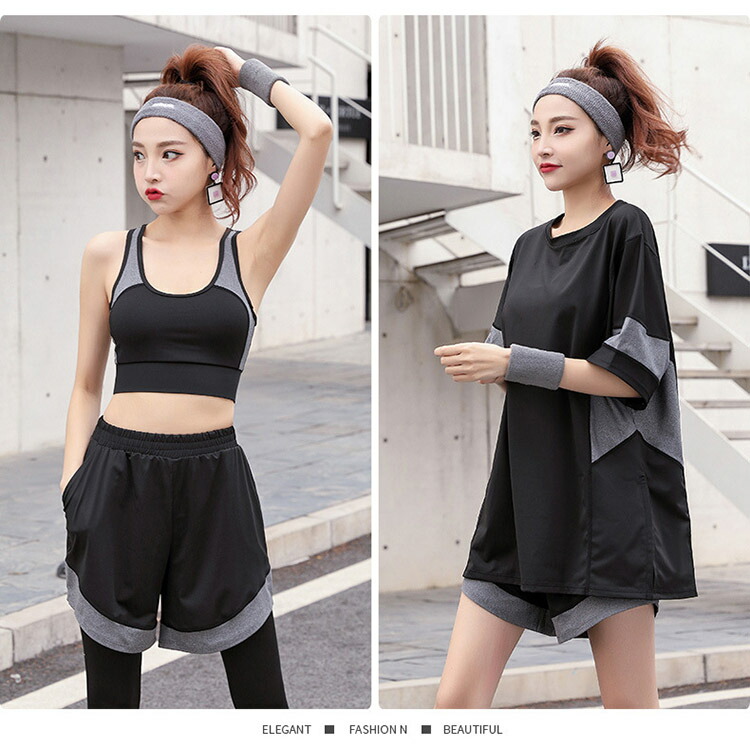 楽天市場】送料無料 スポーツウェア フィットネスウェア 4点セット