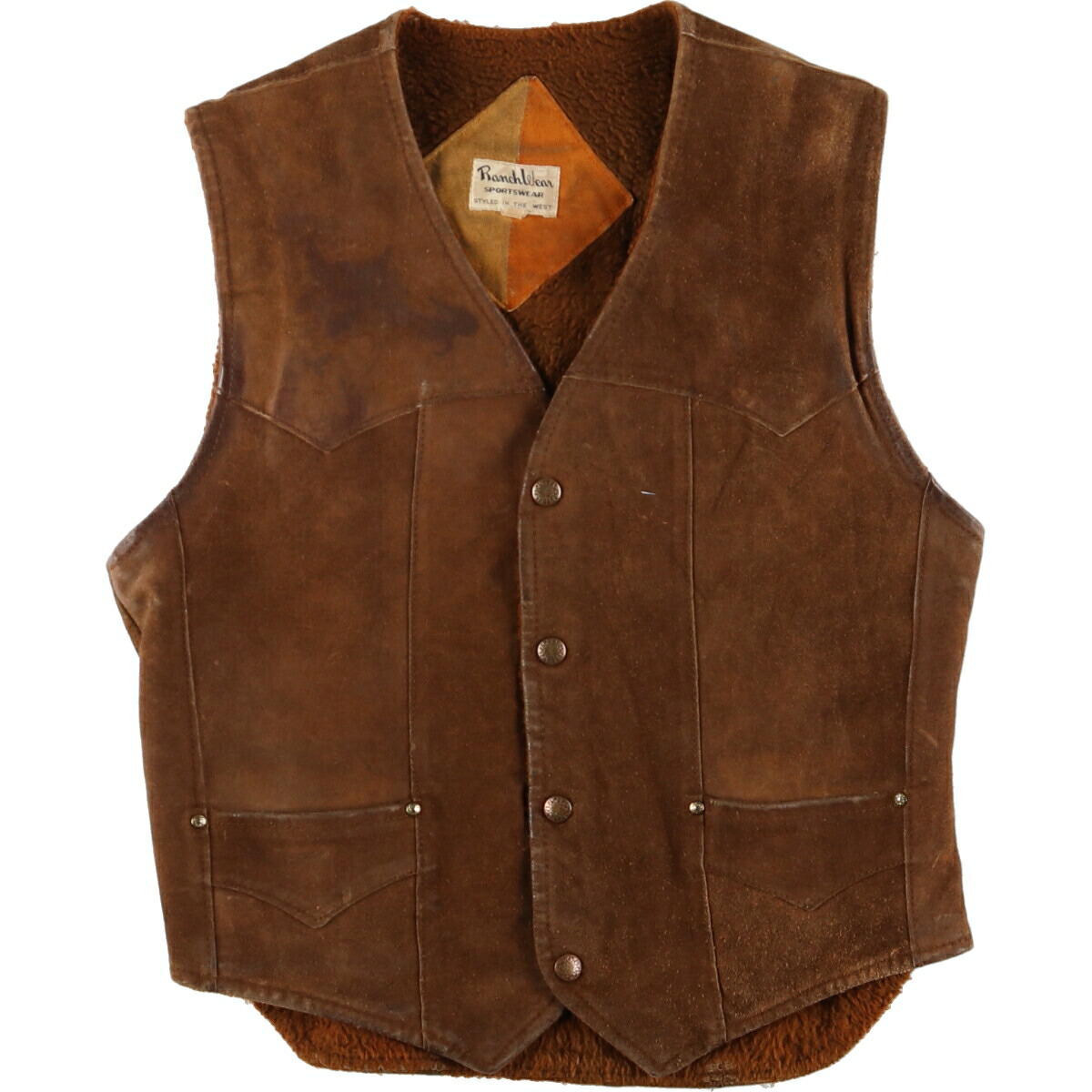 楽天市場】古着 70'S Ranch Wear スエードレザーベスト メンズS