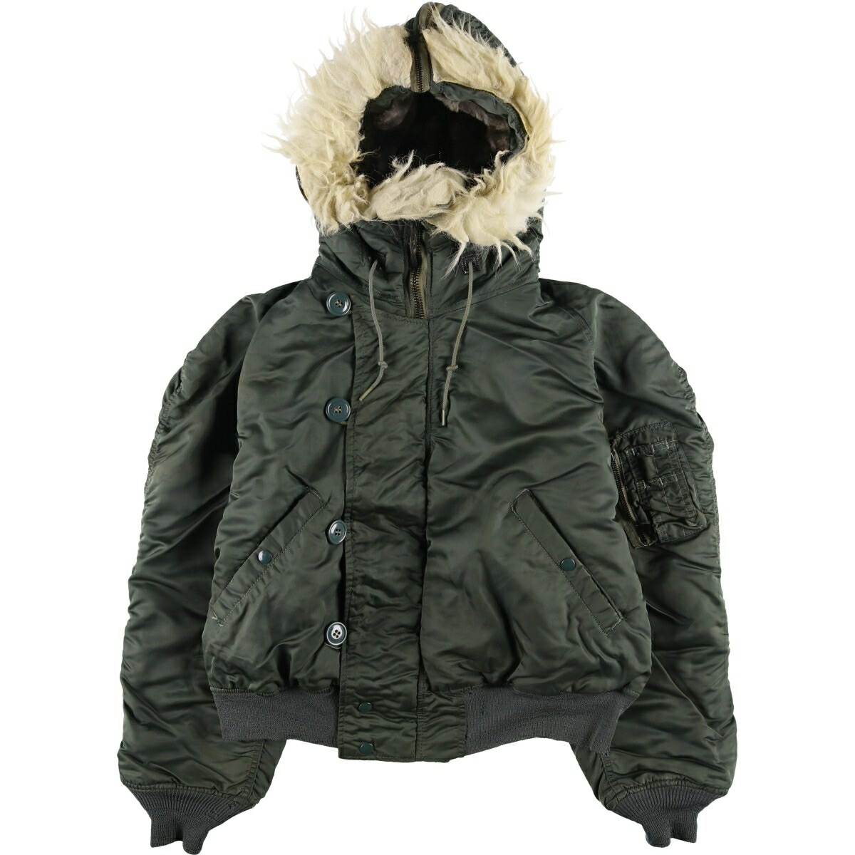 楽天市場】フライトジャケット N－2B（カラーカーキグリーン）（メンズ