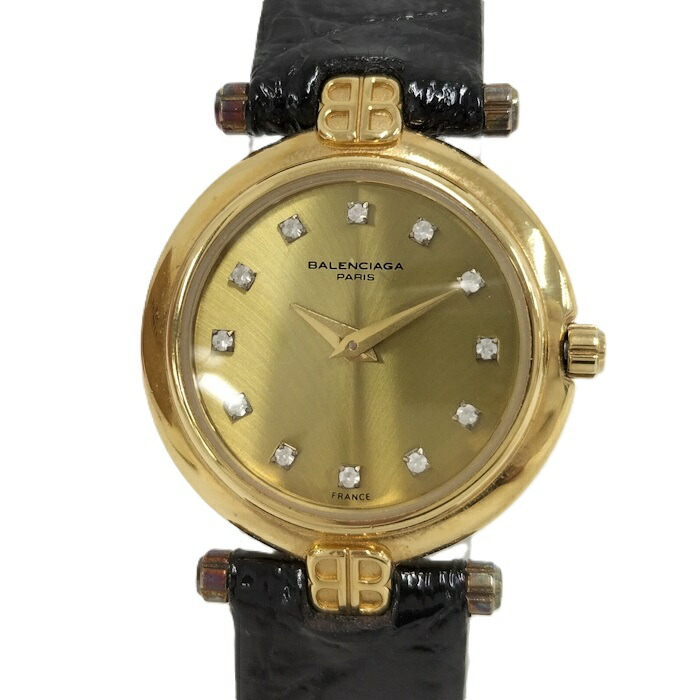 希少 稼働品 BALENCIAGA ブレスウォッチ シェル文字盤 クォーツ BB
