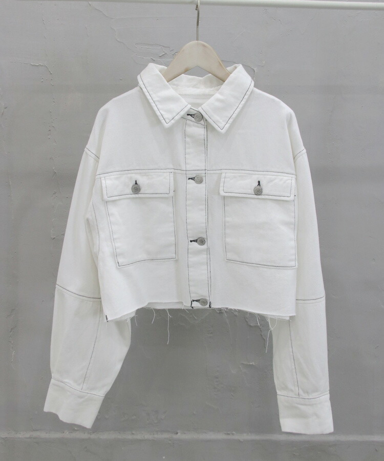 楽天市場】セール クロップドデニムジャケット ショートデニム 切りっ