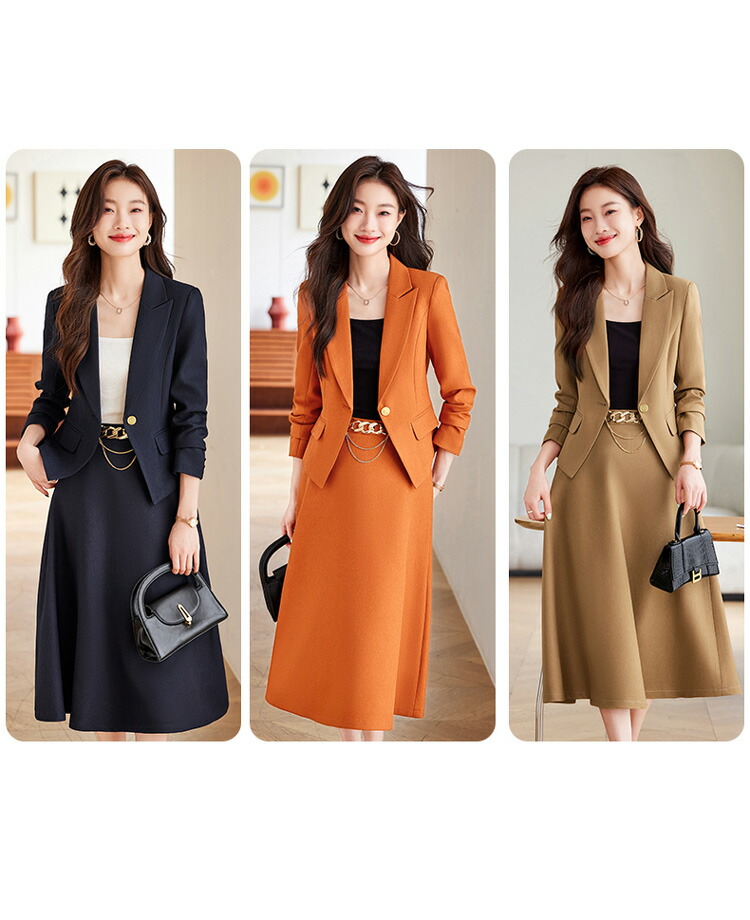 楽天市場】2点セット【ジャケット＋スカート】スーツ セットアップ 全2