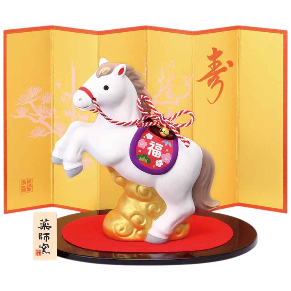 楽天市場】干支 午 置物 馬 うま 2026年/ 錦彩招福午(天翔・大) /粗品