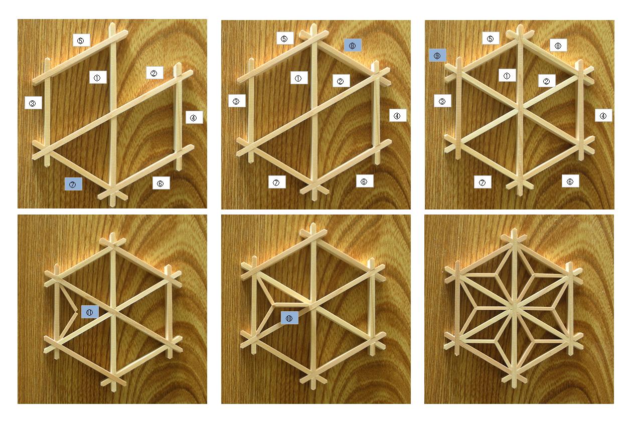 楽天市場】組子細工 キット kumiko kit 麻の葉(大き目) 組子細工