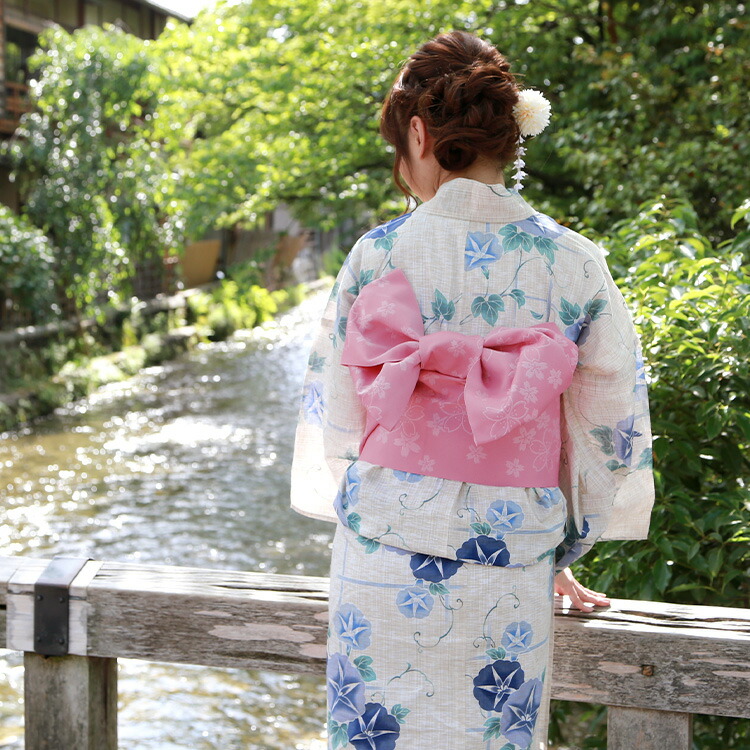 楽天市場】【単品】女性用浴衣 レディース 朝顔 綿麻生地 HYL : 京都