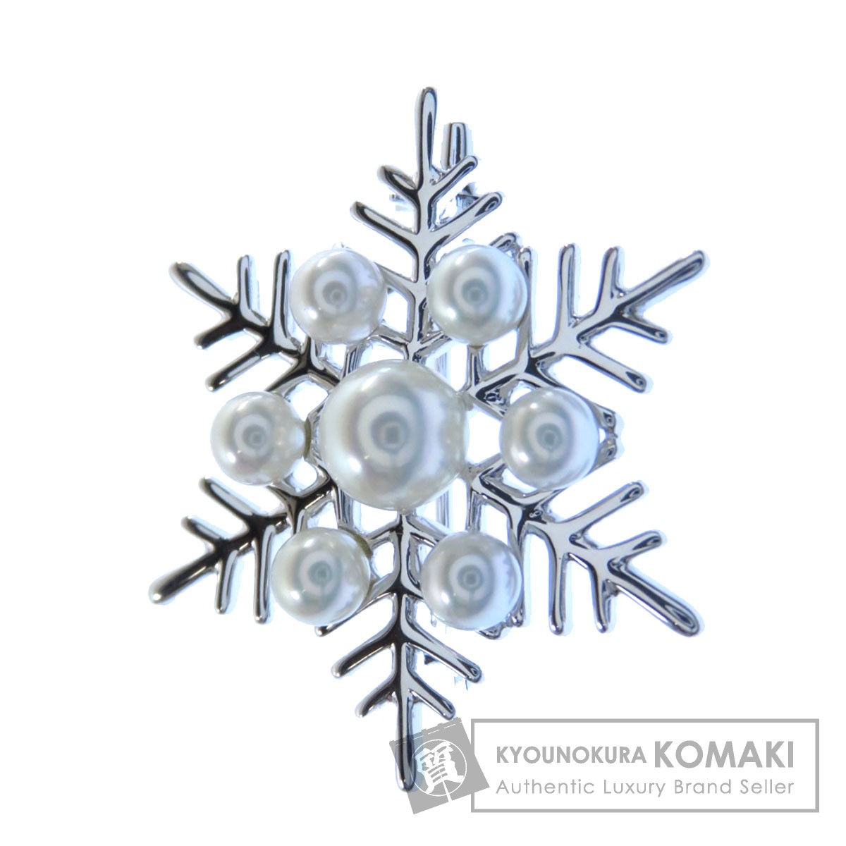 楽天市場】ミキモト 雪の結晶モチーフ パール 真珠 ブローチ シルバー