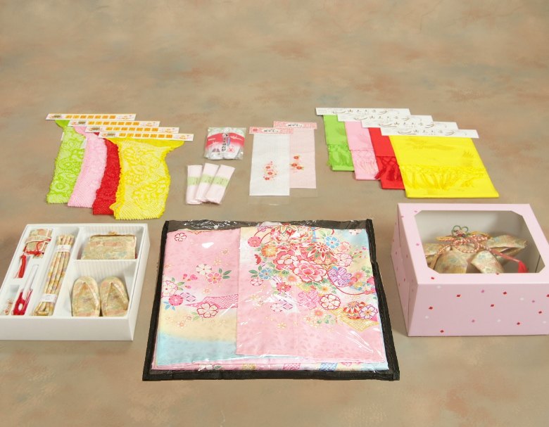 楽天市場】七五三 着物 7歳 女の子 着物フルセット 絵羽柄 水色ピンク